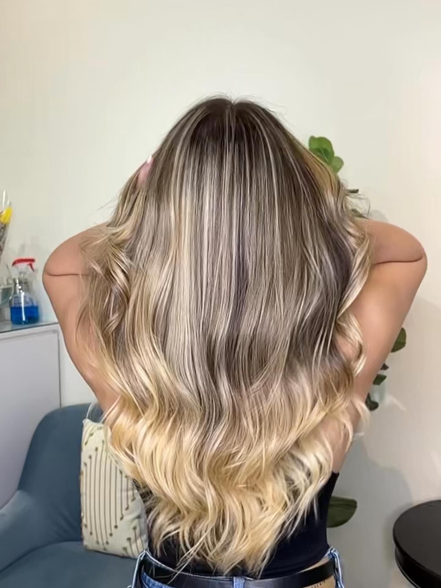 Blonde balayage with soft waves, Robert's Salon and Spa, Belmont MA